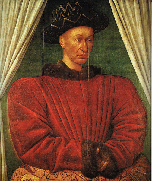 A portrait of Charles VII of France by Jean Fouquet.