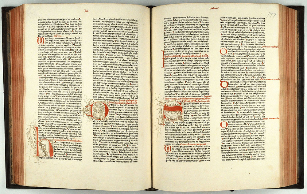 The Latin Bible printed by Johannes Mentelin in Strassbourg before 27 June 1466. ISTC No.: ib00624000.
 