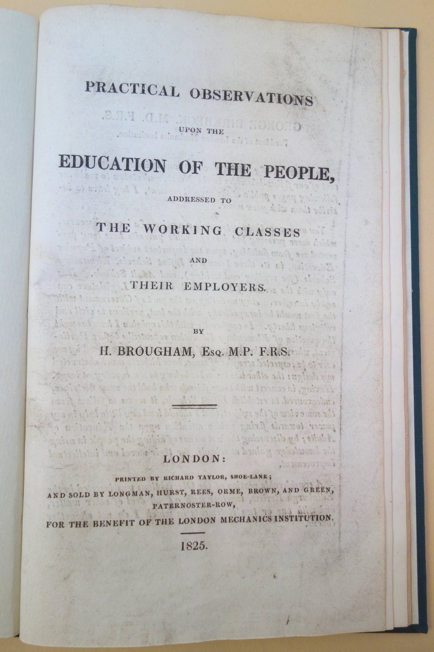 Brougham Practical Observations upon the Education of the People