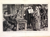 Caxton Showing Specimens of his Printing to King Edward VI and his Queen.