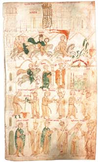The Coronation of Henry IV of Liber ad honorem Augusi sive de rebus Siculis, folio 105r of MS. 120 II, Berne Municipal Library. (View Larger)