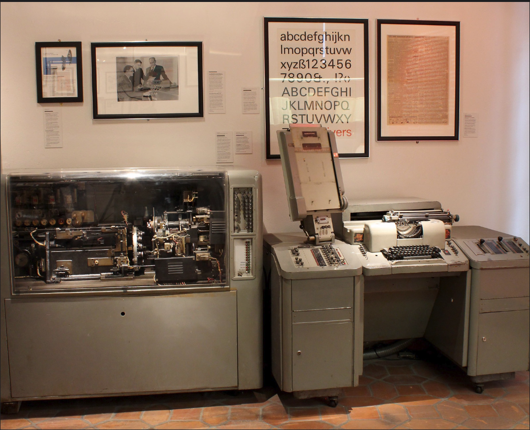 The Lumitype-Photon phototypesetting machine in the Musée de l