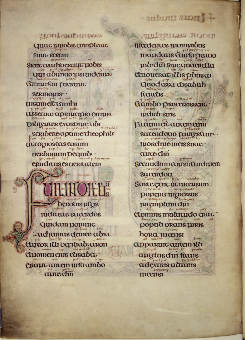 P. 15 of the Lindesfarne Gospels. Aldred the Scribe