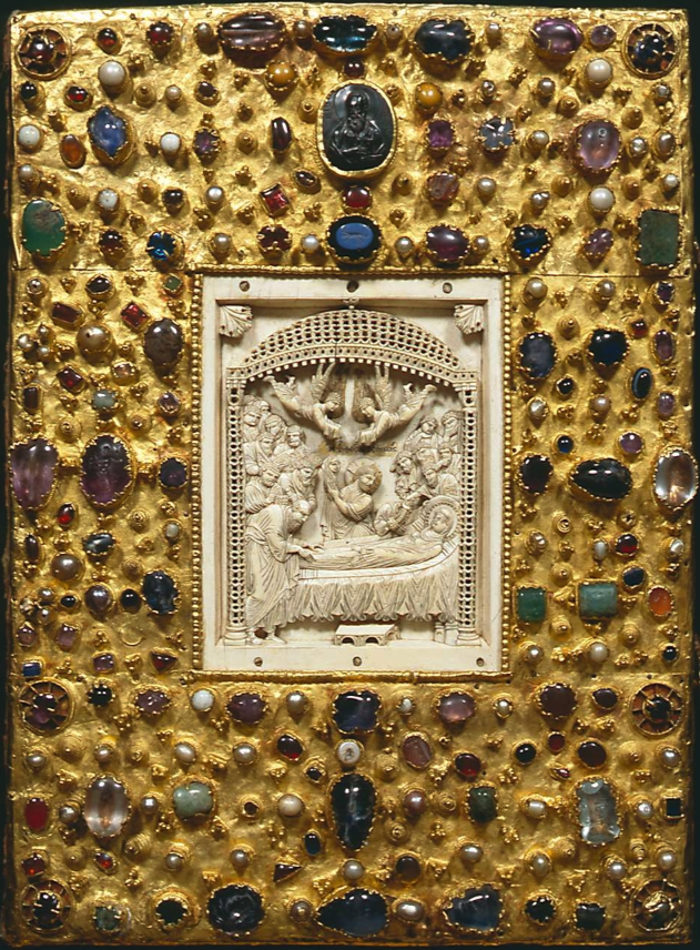 Upper cover of the treasure binding on the Gospels of Otto III. Bayerische Staatsbibliothek Clm 4453.