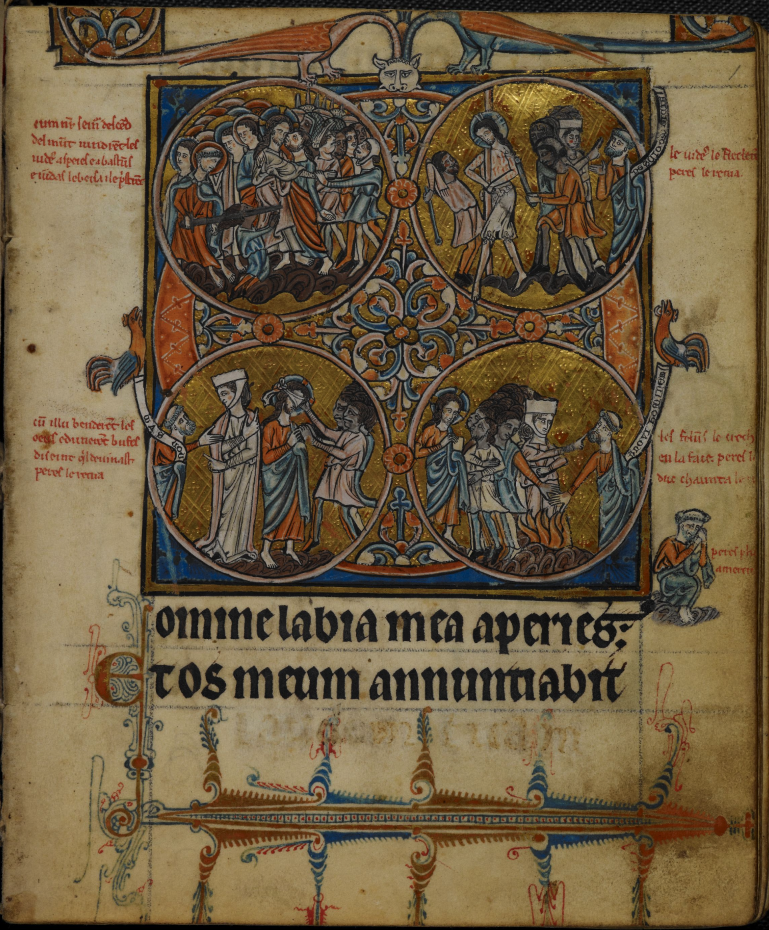 De Brailles Hours, named after the Oxford illuminator William de Brailles, who left two signatures in the manuscript. British Library Add MS 49999.