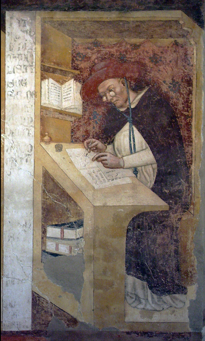 Portrait of Hugh of Saint-Cher, 1352, Tommaso da Modena in the Chapter House of the Seminario attached to the in Treviso, north of Venice.