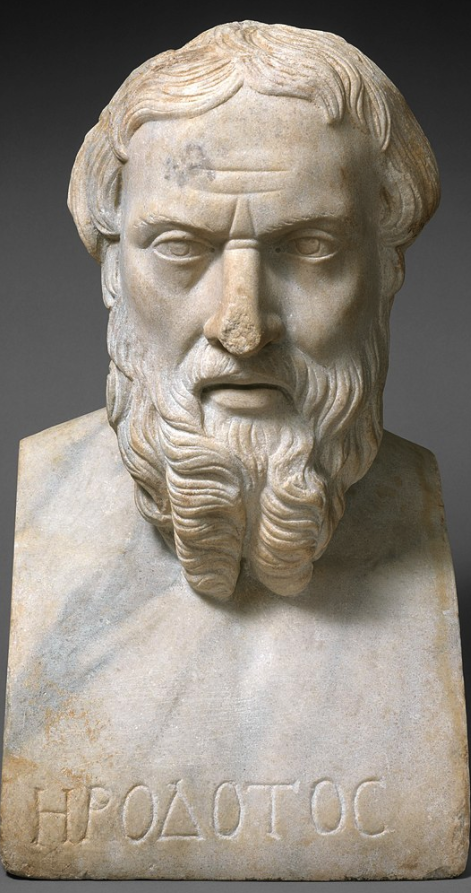 Roman copy of a Greek bust of Herodotus, dated 2nd century CE.