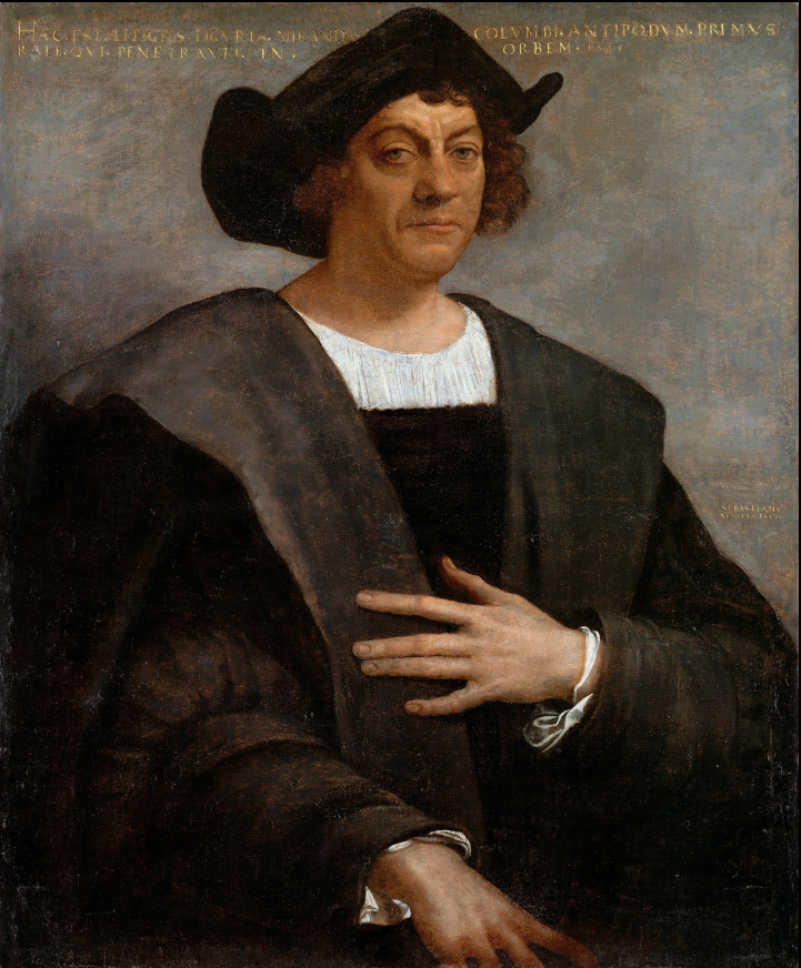 Portrait of a man, said to be Christopher Columbus by Sebastiano del Piombo. No demonstably authentic portraits of Columbus exist. Metropolitan Museum of Art.