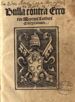 First edition of the papal bull Exsurge Domine (1520).