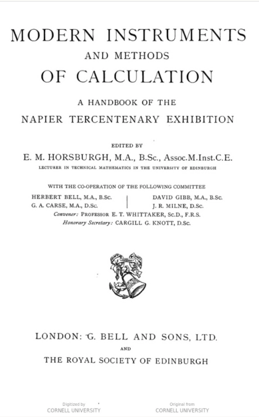 Modern Instruments and Methods of Calculation (title page)
