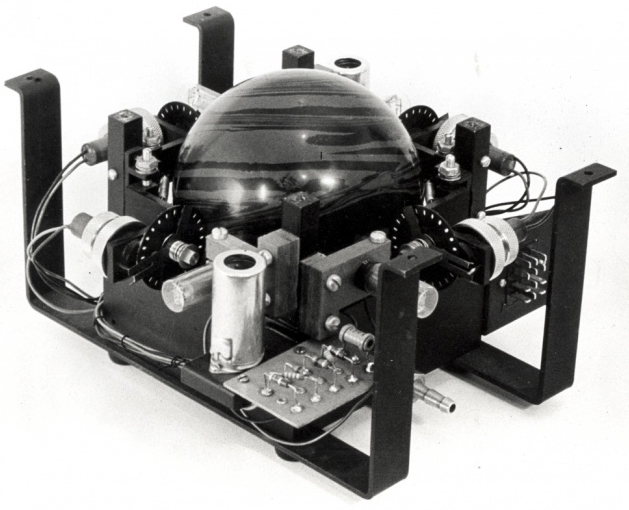 Prototype (circa 1951) of trackball used in the successful 1953 sea trials of DATAR. 