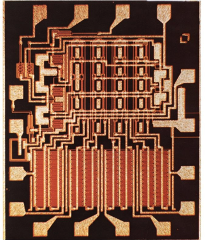 Fairchild 3708, the first commercial silicon-gate IC designed by Federico Faggin in 1968