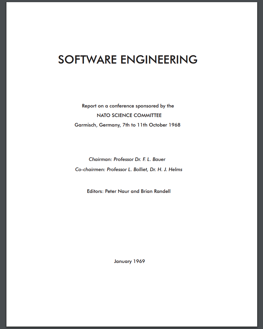 Title page of Software Engineer conference (1968)