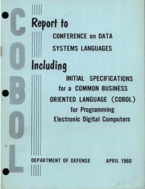 COBOL Report to Department of Defense, 1960