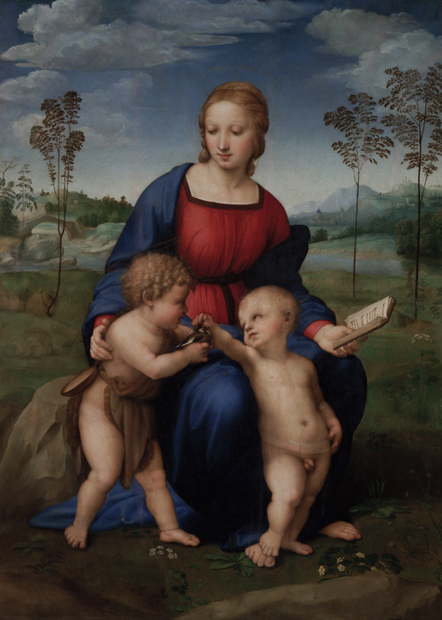 Raphael's Madonna of the Goldfinch, after restoration that required ten years to complete. Uffizi.
