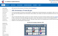 Bureau of Labor Statistics screenshot of top of 10th anniversary page.