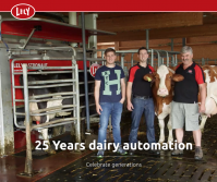 Picture of dairymen and Lely Astronaut robotic milking system