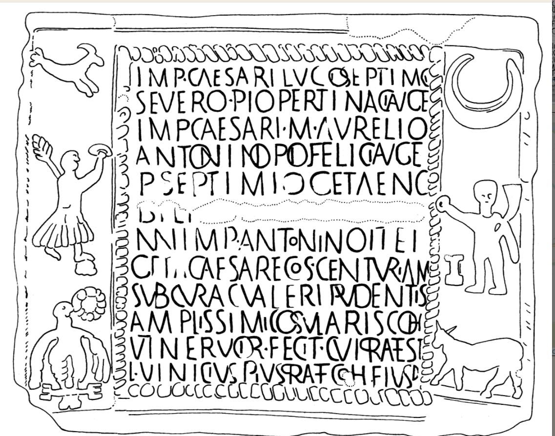  Imperial dedication to Septimius Severus, Caracalla, and Geta (a.d. 205)