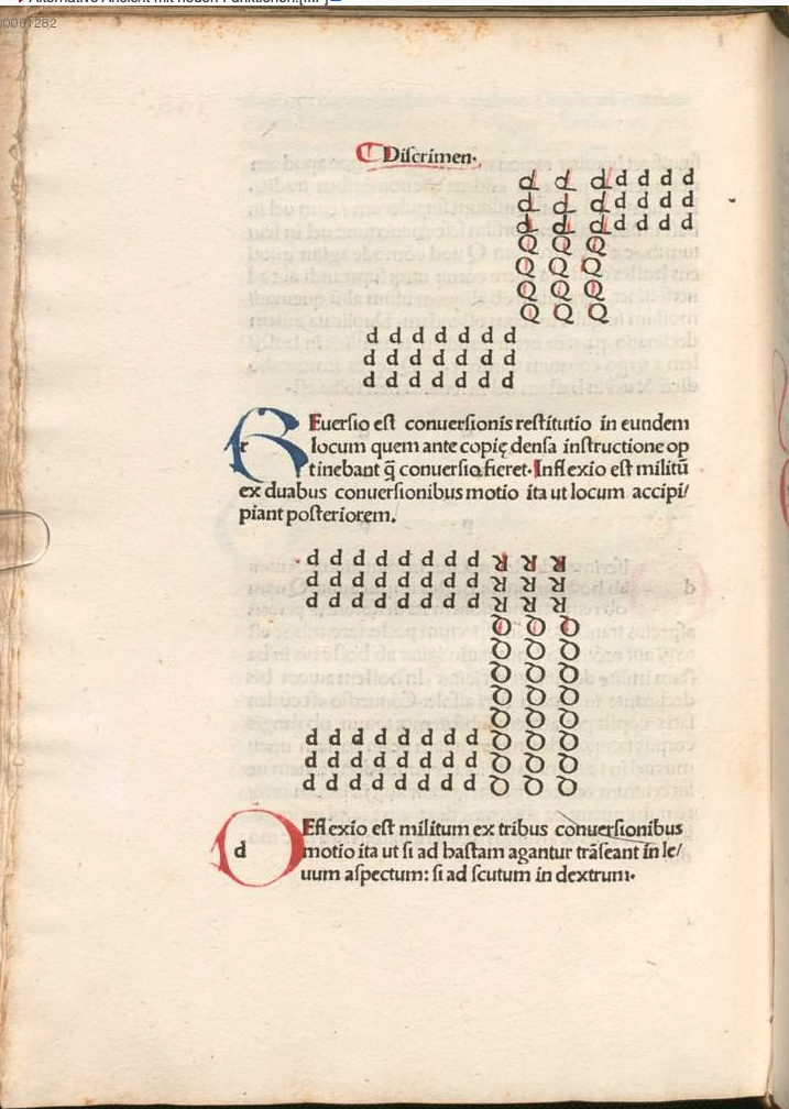 In this leaf from the first printed edition of Aelianus, issued in Rome in 1487,