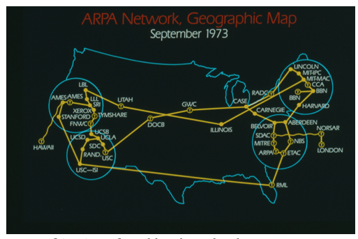 Map of ARPANET as of September 1973