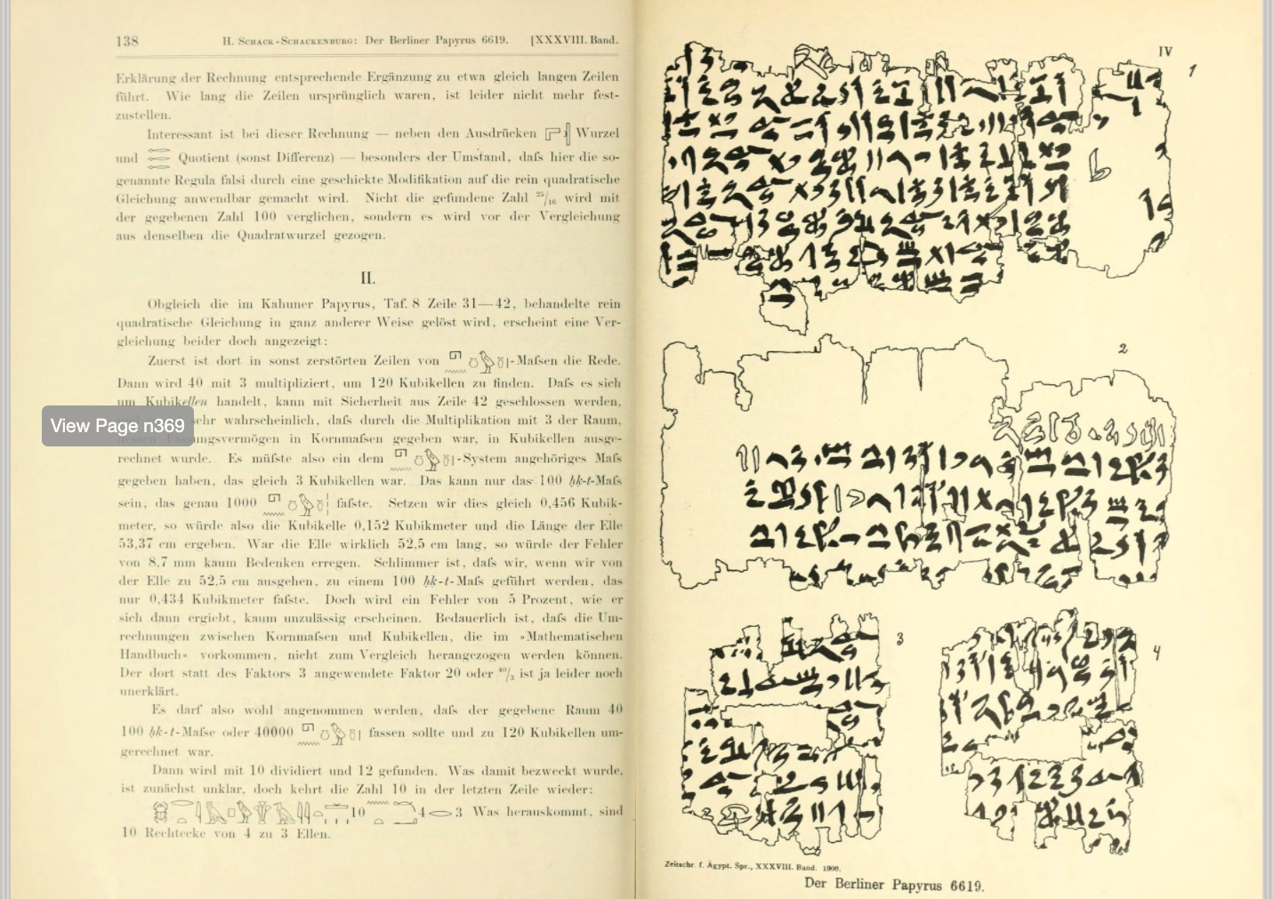 Drawing of the Berlin Papyrus 6619