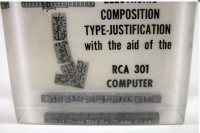 The base of this display held hot type set by monotype.