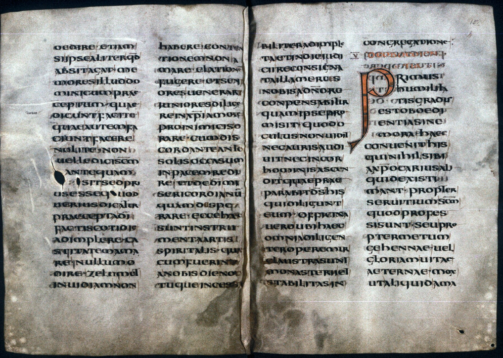 The oldest surviving copy of St. Benedict's Rules for monastic life. Bodleian Hatton Ms.48, 