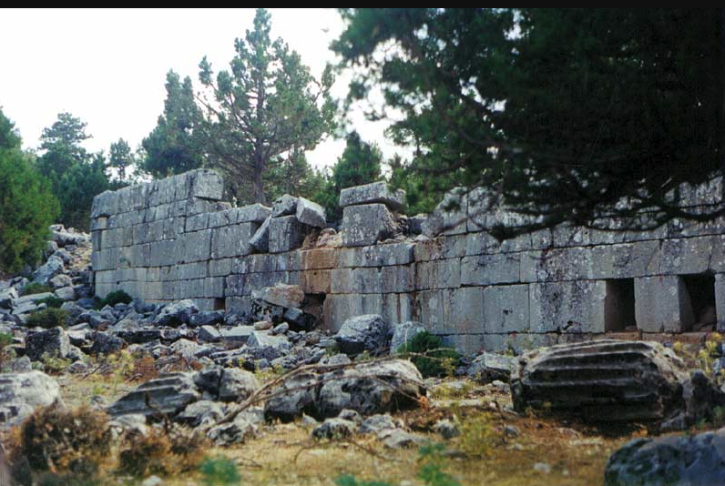 The stone wall containing the longest surviving ancient Greek stone inscription