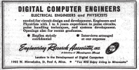 Ad seeking computer engineers from Engineering Research Associates
