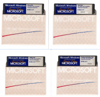 Scans of the 5.25 inch floppy drives on which the "Premiere Edition" of Microsoft Windows was distributed.