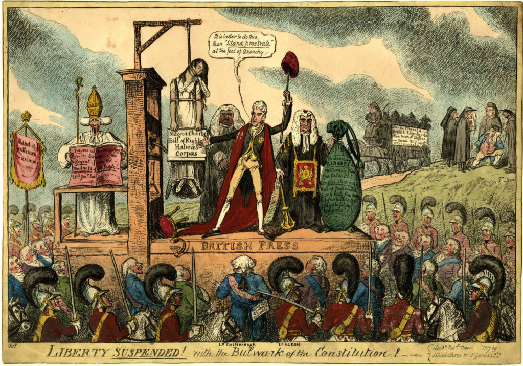 Liberty suspended! with the bulwark of the constitution! By George Cruikshank