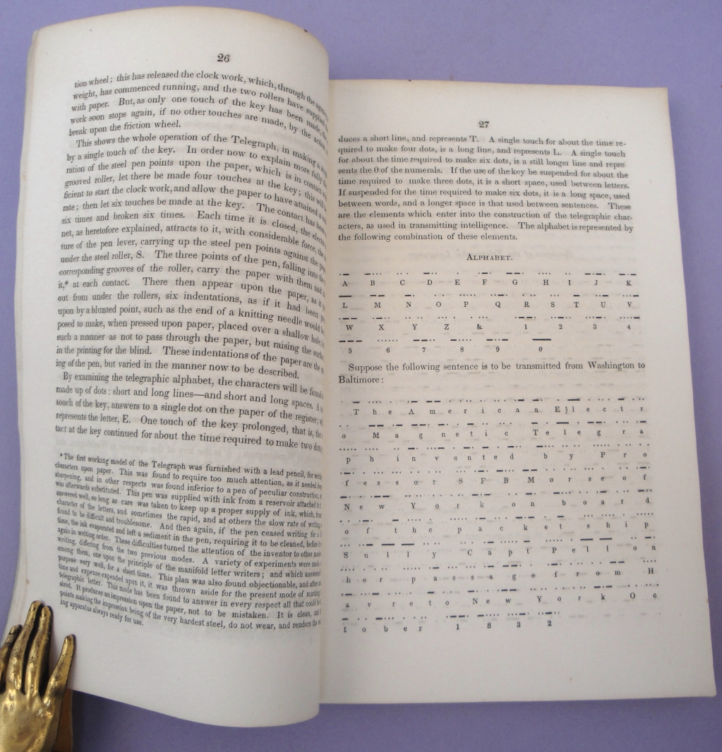 Vail page opening to Morse code