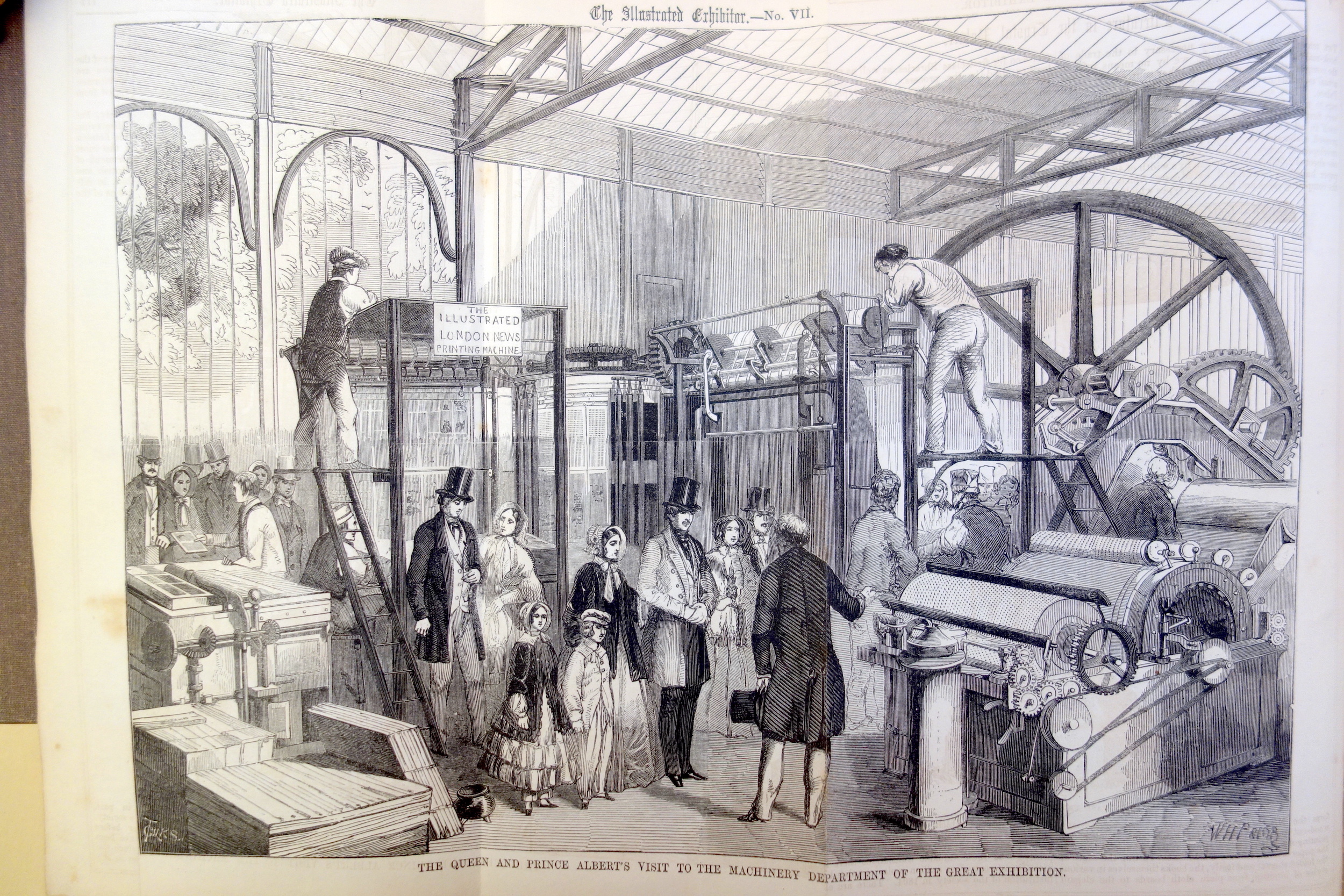 Victoria & Albert visit the machinery department at the Great Exhibition