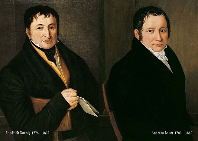 Portraits of Koenig and Bauer.