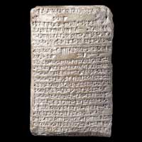 ME E29785 of the British Museum: A letter from Burnaburiash, a king of the Kassite dynasty of Babylonia, to Amenhotep IV. The tablet is one of the Amarna Letters. (View Larger)