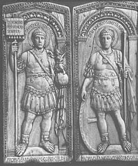 The mentioned diptych, portraying Emperor Honorius in both panels.