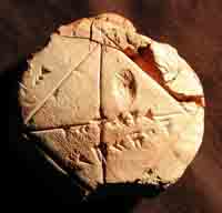YBC 7287, a Babylonian mathematical tablet preserved at Yale, circa 1800-1600 B.C.E. (View Larger)
