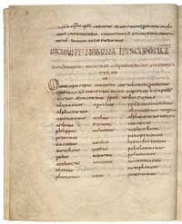 A page fromt he 'Canones concillorum,' written in both unical and miniscule.(View Larger)