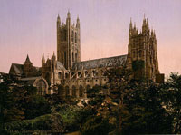 A photograph of the Canterbury Cathedral, within which resides the Library of Christ Church. (View Larger)