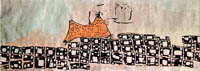 A wallpainting, located in Catal Hoyuk, that might be the earliest landscape painting yet discovered, or a map. (View Larger)