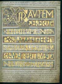 Folio 11 of the Codex Aureus, inscribed in Old English. (View Larger)