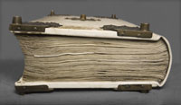 A side-view of Codex Gigas, which is 22cm thick. (View Larger)