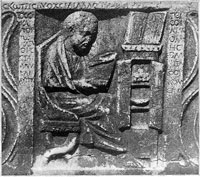 The earliest depiction of a Roman book cabinet. (View Larger)