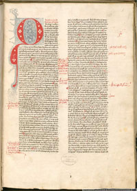 The first page of Guillelmus Duranti's Rationale divinorum officiorum. (View Larger)