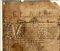 The opening leaf of the Hengwrt Chaucer. (View Larger)