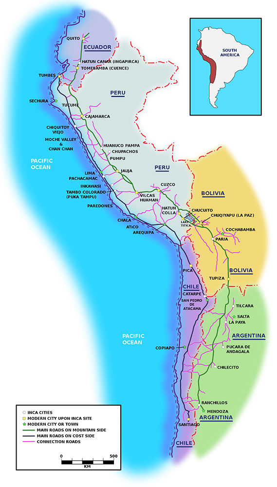 Inca Map Of South America