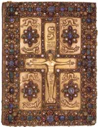 The upper cover of the Lindau Gospels. (View Larger)