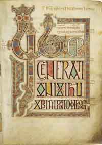 Folio 27r of the Lindisfarne Gospels. (View Larger)