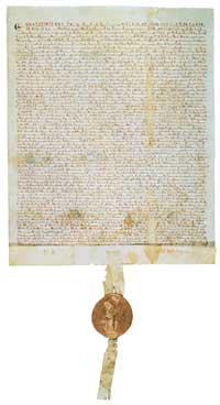 A 1297 copy of the Magna Carta. (View Larger)