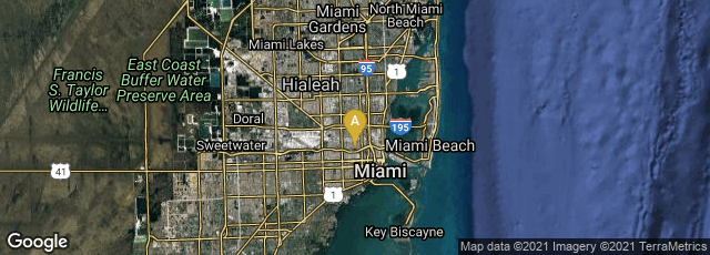 Detail map of Miami, Florida, United States
